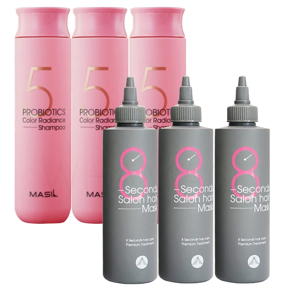 MASIL 胺基酸修復洗髮精300ml+8秒沙龍縮時髮膜200ml(各2,4件組) 歷史價格詳細信息