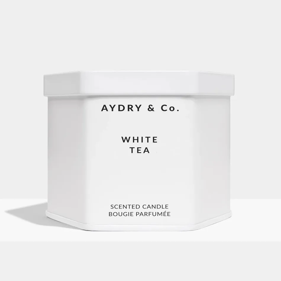美國 AYDRY & Co. 白茶 WHITE TEA 簡約白色六角錫罐 7.5oz / 212g 香氛蠟燭 歷史價格詳細信息