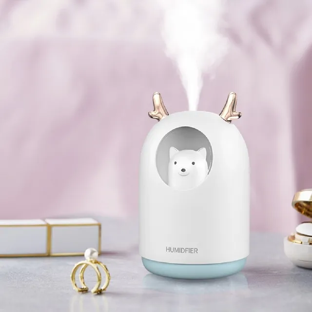 HUMIDIFIER H2O炫彩霧化精油水氧機  空氣加濕器 薰香機  靜音車載加濕器(灰色) 歷史價格詳細信息