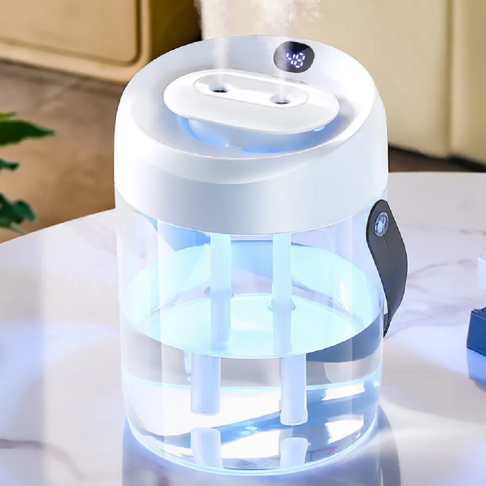 HUMIDIFIER 新款1.5L智能濕度顯示霧化水氧機 空氣加濕器 薰香機T15 (透明白) 歷史價格詳細信息