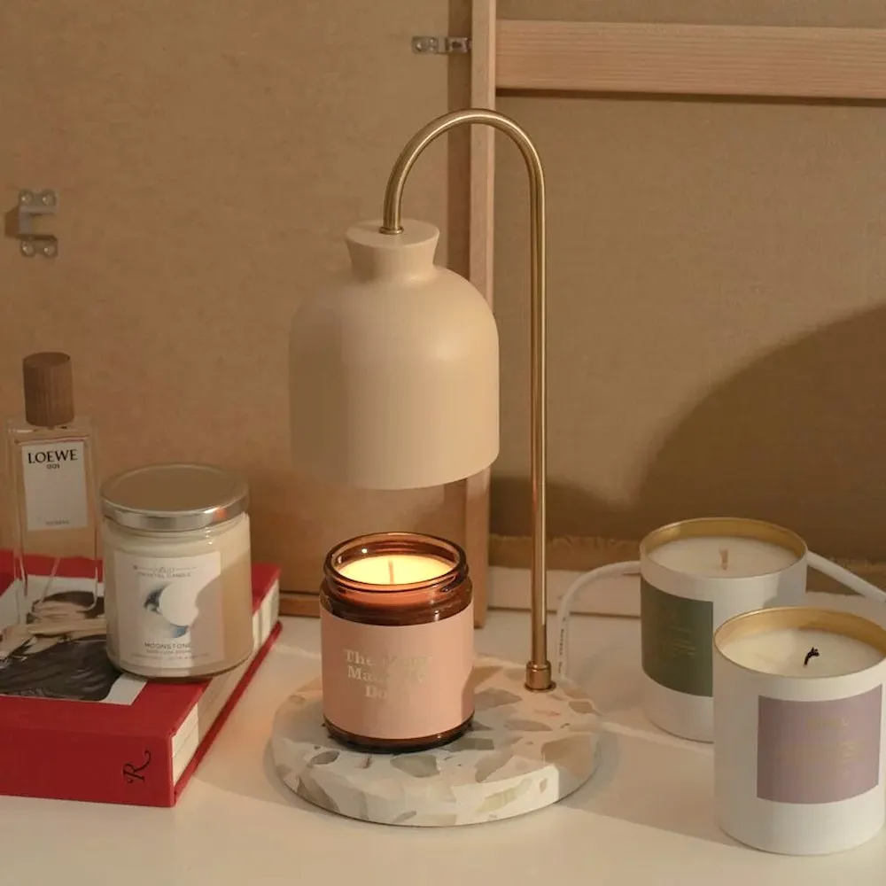 【HOOOME】可定時+可調光 香氛蠟燭暖燈 融蠟燈 融燭燈 禮盒包裝 - 時尚大理石款 (黑色) 歷史價格詳細信息