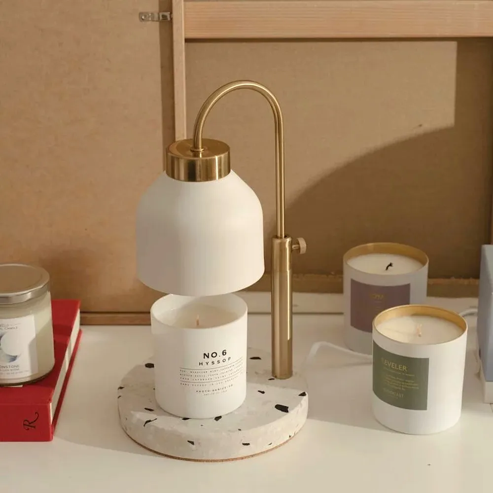 【HOOOME】可定時+可調光 香氛蠟燭暖燈 融蠟燈 融燭燈 禮盒包裝 - 時尚大理石款 (黑色) 歷史價格詳細信息