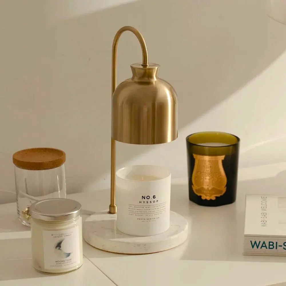 【HOOOME】可定時+可調光 香氛蠟燭暖燈 融蠟燈 融燭燈 禮盒包裝 - 時尚大理石款 (黑色) 歷史價格詳細信息