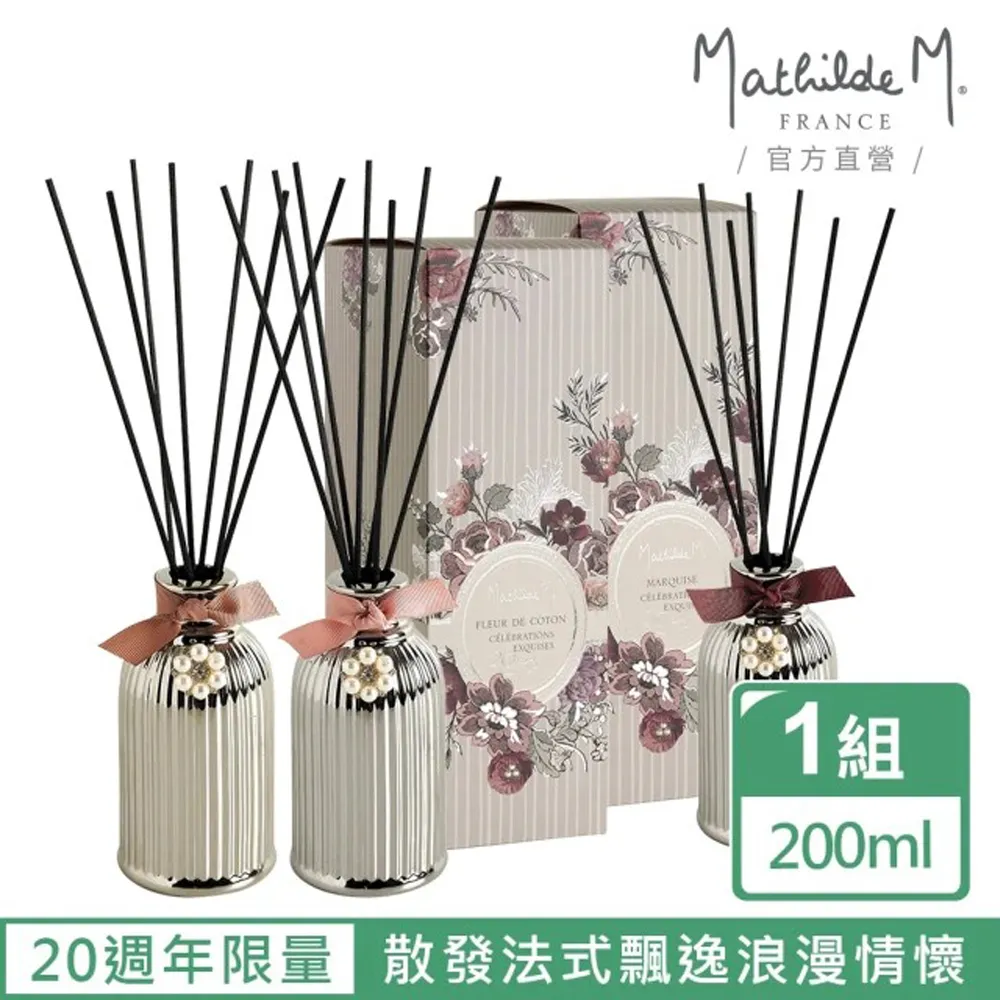 【Mathilde M 法國瑪恩】20週年耀銀珍珠吊飾薰香瓶禮盒(三入禮盒/除臭/芳香/擴香/送禮) 歷史價格詳細信息