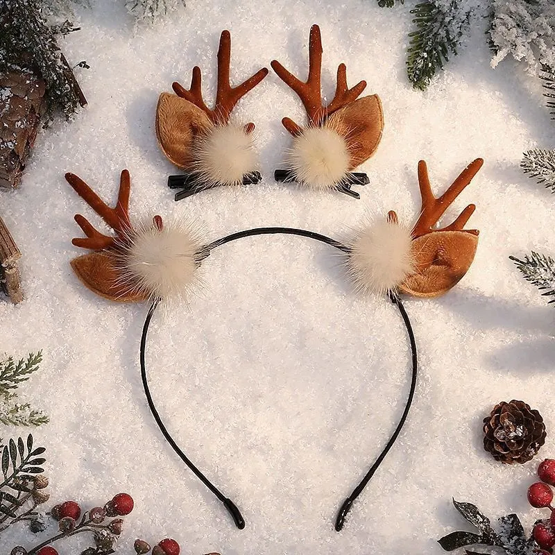 聖誕節 鹿角髮圈 (棕色 帶耳) 鹿角髮夾 麋鹿髮箍 麋鹿 麋鹿角 麋鹿 髮箍 頭飾【A55000301】塔克玩具 歷史價格詳細信息