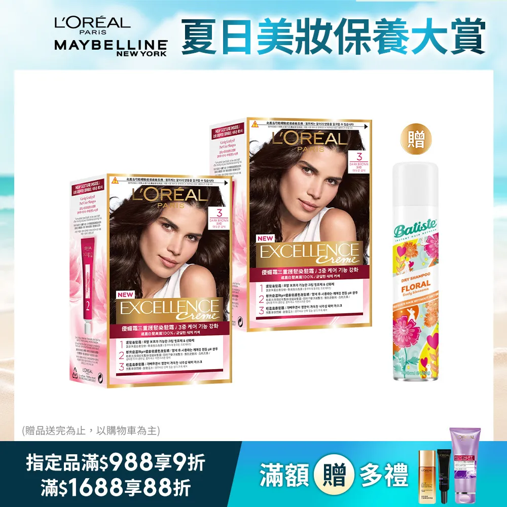 LOREAL Paris 巴黎萊雅 優媚霜三重雙管護髮染髮霜 歷史價格詳細信息