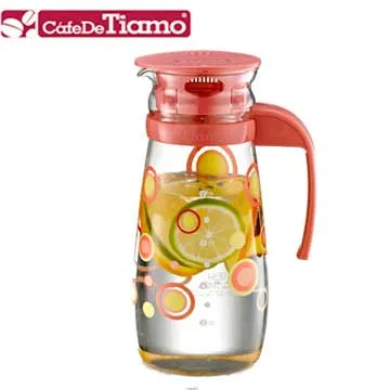 【Tiamo】Tiamo 玻璃水壺把手款1000ml-普普風紅色(HG2283) 歷史價格詳細信息