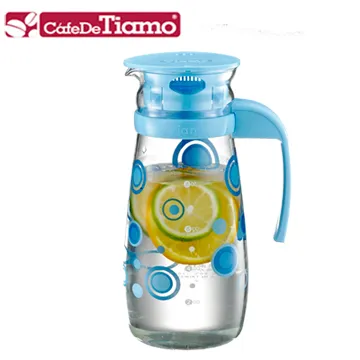【Tiamo】Tiamo 玻璃水壺把手款1000ml-普普風紅色(HG2283) 歷史價格詳細信息