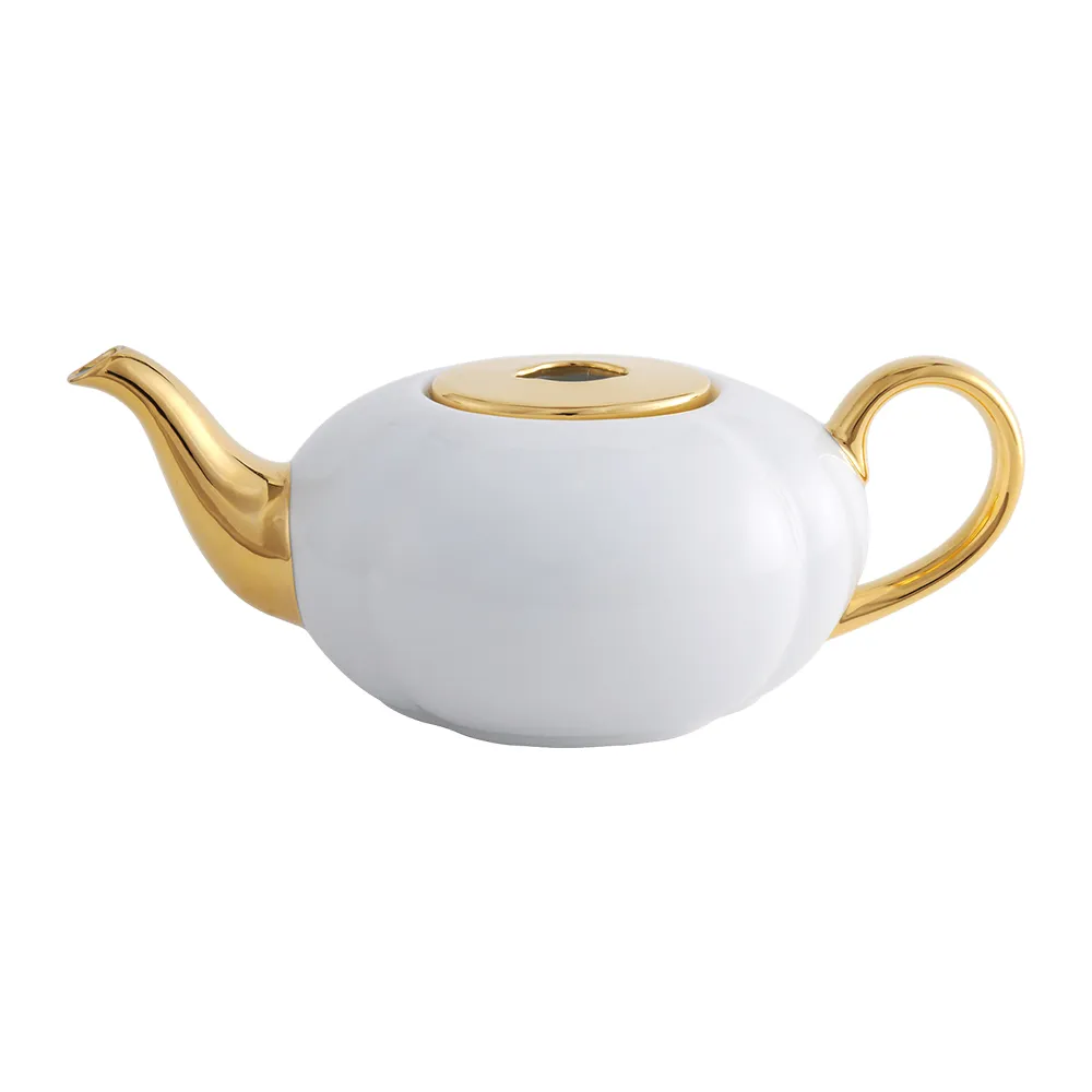 【LEGLE】法國如意茶壺附蓋-400ml-金邊白身 歷史價格詳細信息