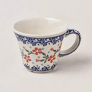 波蘭陶 藍印紅花系列 雙耳圓形深餐盤 22cm 波蘭手工製 歷史價格詳細信息