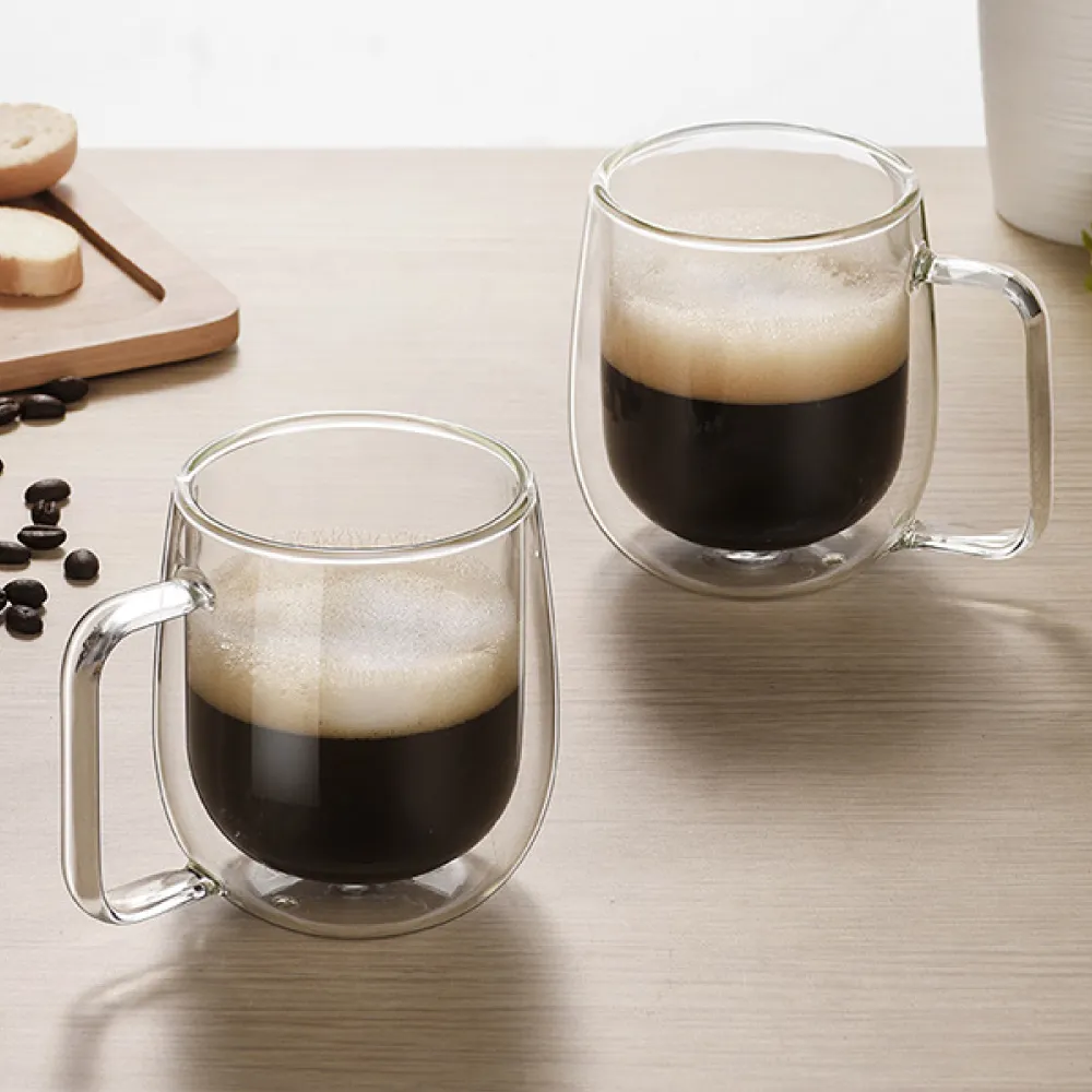 雙層玻璃杯【450ml】(真空隔熱/玻璃杯蓋/耐高低溫) 歷史價格詳細信息