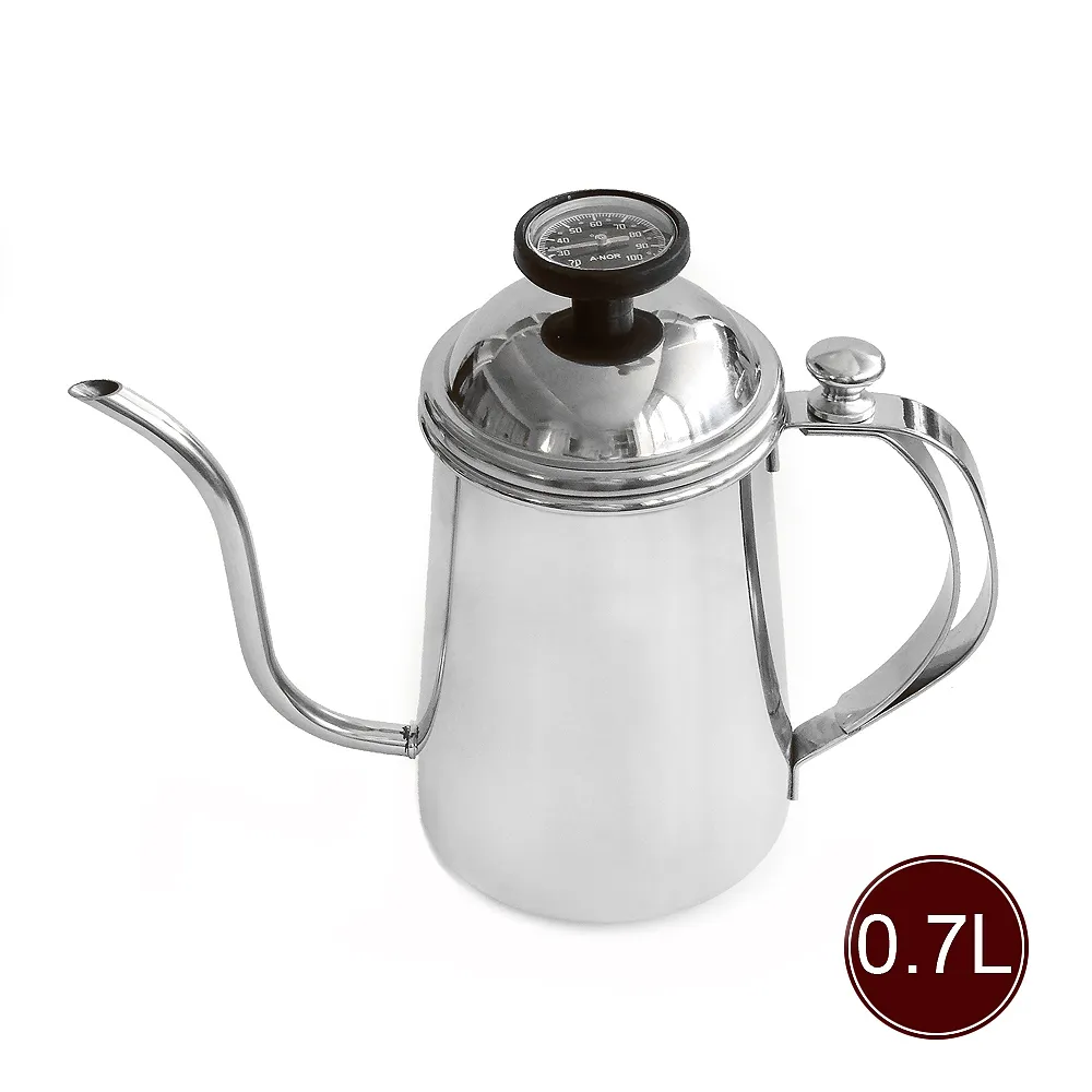 ANOR手工刷色測溫鶴嘴 (古銅色) 咖啡手沖壺 600ml 復古壺304不鏽鋼材質厚度1mm 附台灣製雙金屬溫度計. 歷史價格詳細信息