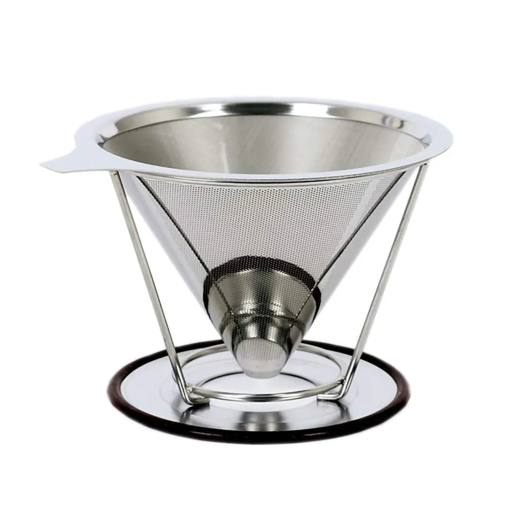 【免濾紙 反復使用】咖啡過濾網 304不鏽鋼滴漏 咖啡過濾器 300目超細漏漏鬥 雙層加密 咖啡壺漏鬥 過濾咖啡 過濾茶 歷史價格詳細信息