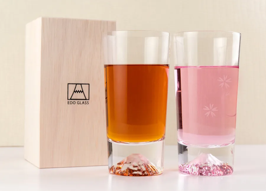 【田島硝子】日本手工吹製富士山經典款高杯對杯_TG15-015-T+TG15-015-T 歷史價格詳細信息
