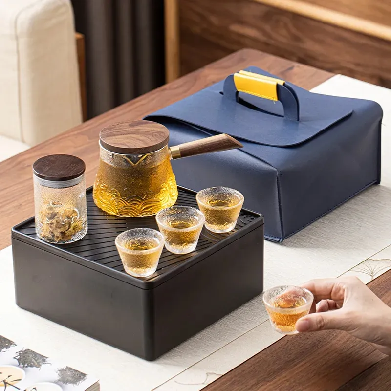 快客杯一壺四杯旅行茶具小套裝戶外便攜式功夫泡茶杯禮品定制logo-沐陽家居 歷史價格詳細信息