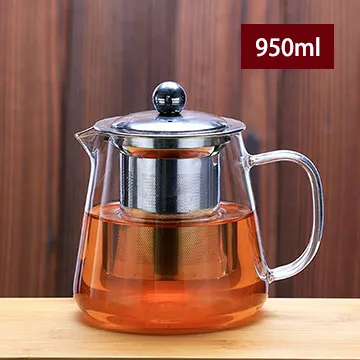 泡茶壺 950ml 不鏽鋼過濾網 茶壺 泡茶壺 沖茶壺 加厚耐熱高硼矽玻璃 茶具 花茶壺 功夫茶具茶壺 公道杯 公道壺 歷史價格詳細信息