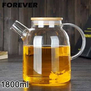 【日本FOREVER】日式竹蓋耐熱玻璃把手花茶壺1800ML-2入組 歷史價格詳細信息