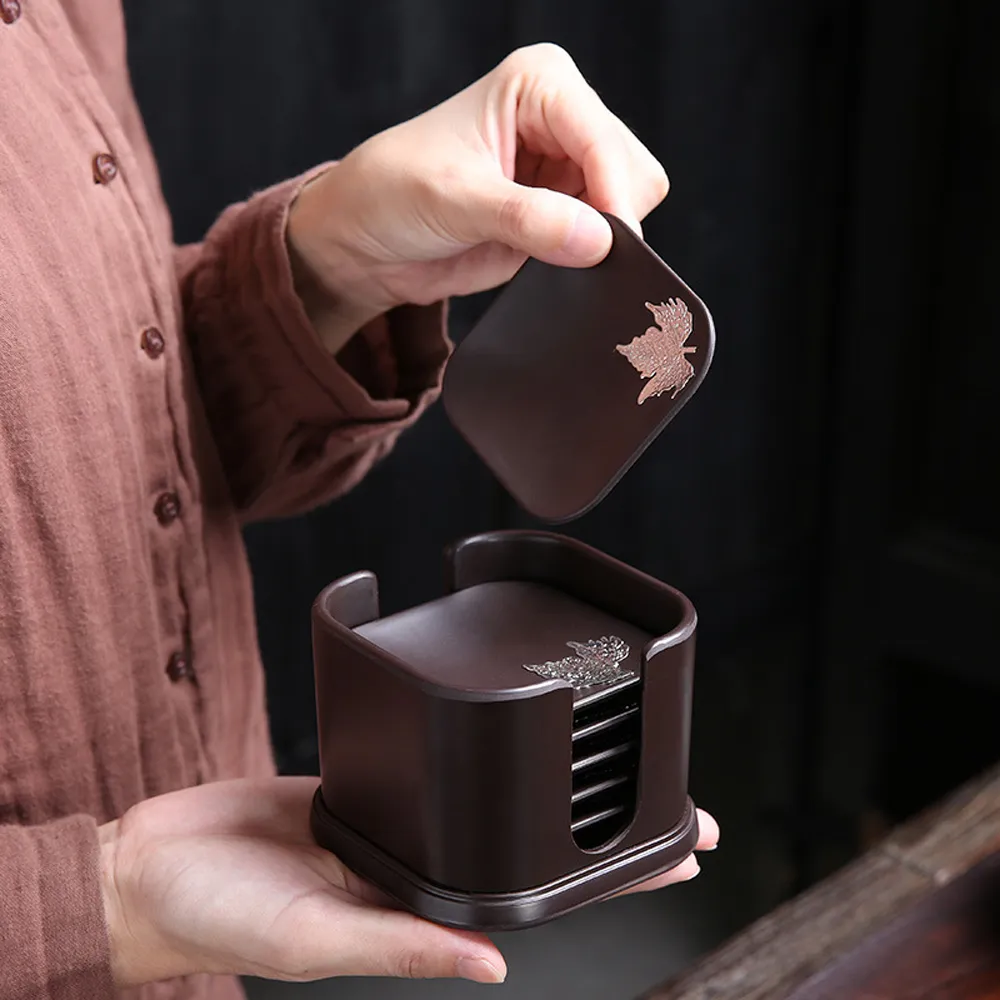 PUSH!品茗喝茶具 電木茶墊杯墊隔熱茶席杯托茶托茶具配件套裝組圓形杯墊T07-1 歷史價格詳細信息