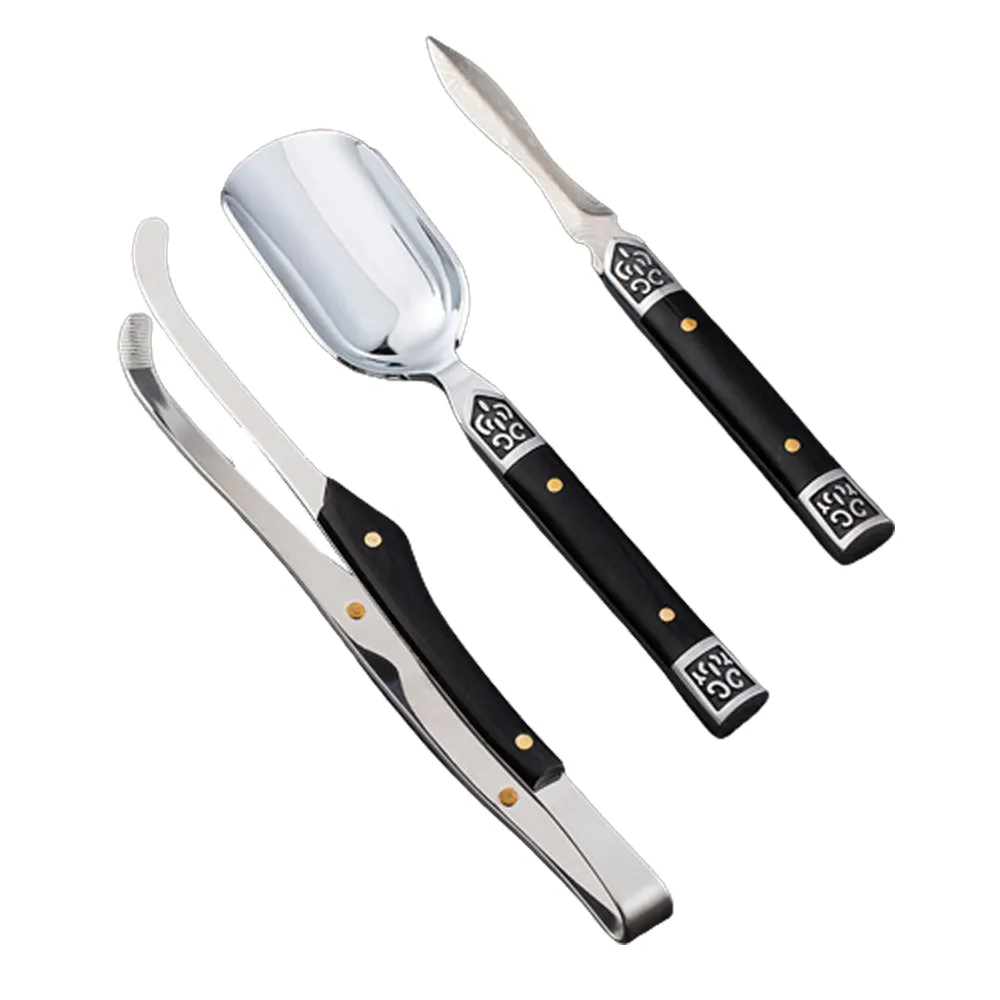 PUSH!品茗喝茶具 三君子茶夾茶刀茶勺茶道配件炫彩謎之眼三件套T13-3 歷史價格詳細信息