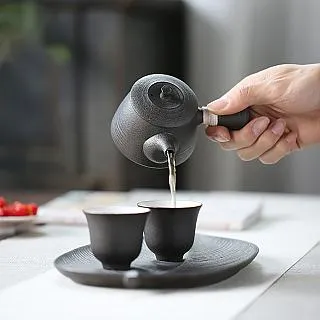 茶具 茶壺側把玻璃煮茶壺蒸煮兩用雙內膽蒸茶器黑茶普洱泡茶壺玻璃茶具 歷史價格詳細信息