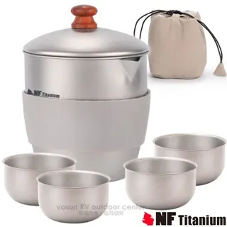 【North Field】安全無毒純鈦泡茶具-茶壺250ml+鈦杯子50ml*4套裝組(含鈦濾網.茶葉罐.收納盒) NF-3923 歷史價格詳細信息