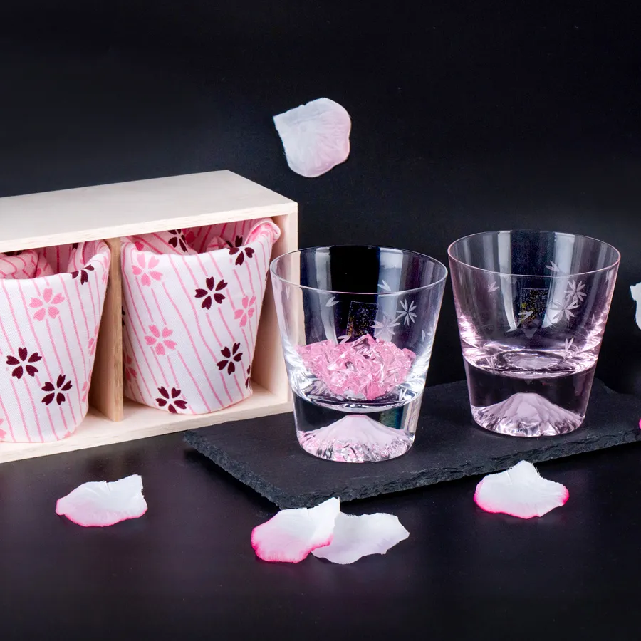 【田島硝子】富士山杯 櫻花款x迷你櫻花款 威士忌杯2入組 (TG16-015-RS+TG20-015-MRS) 歷史價格詳細信息