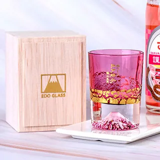 【田島硝子】日本職人手工製作富士山祝盃 清酒杯-琉璃色x朱紅色 對杯(TG13-013-2) 歷史價格詳細信息