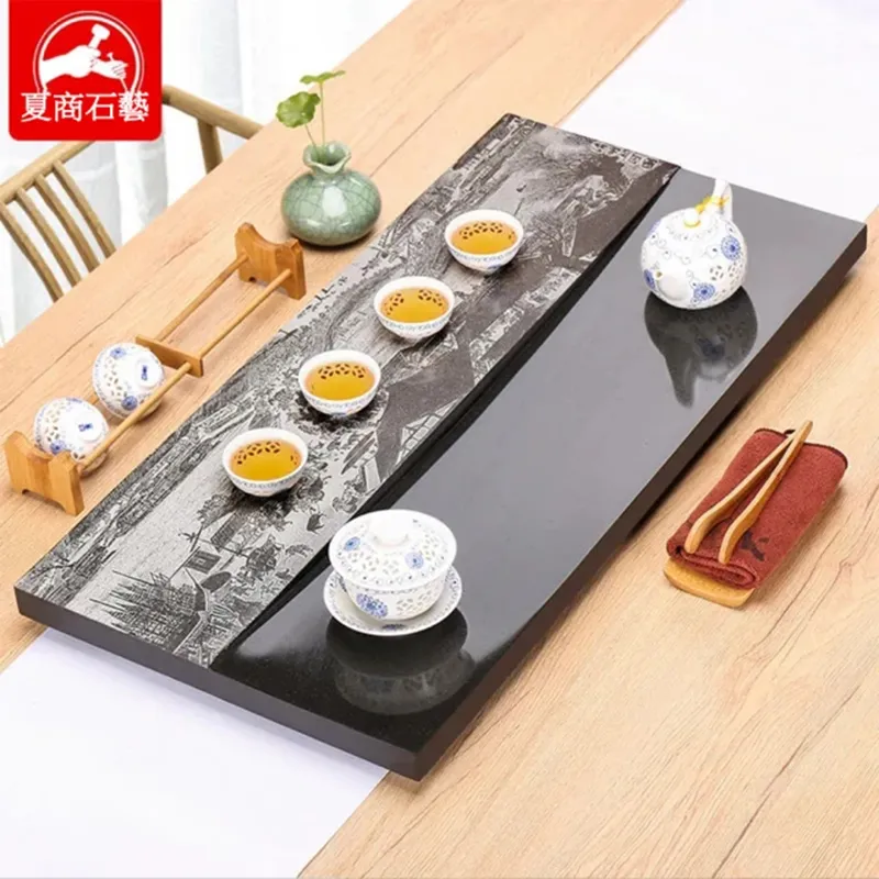 托盤 天然巖石啞光黑實木拼接置物盤 創意壽司西餐平盤牛排盤子 歷史價格詳細信息