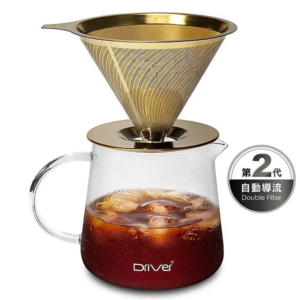 Driver [鈦]黃金流速濾杯 (附底盤) 極細目濾網 手沖咖啡 咖啡濾器 不鏽鋼濾杯 金屬濾杯 咖啡濾杯【官方直營】 歷史價格詳細信息