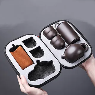 旅行茶具便攜包一壺四杯小套裝全套旅游出差宿舍泡提梁茶壺陶瓷式 歷史價格詳細信息