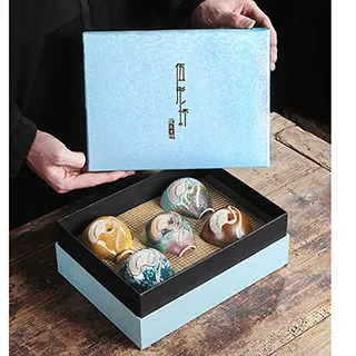 【古緣居】陶瓷五色條紋密封茶葉罐竹製禮盒套組(五罐一組) 歷史價格詳細信息