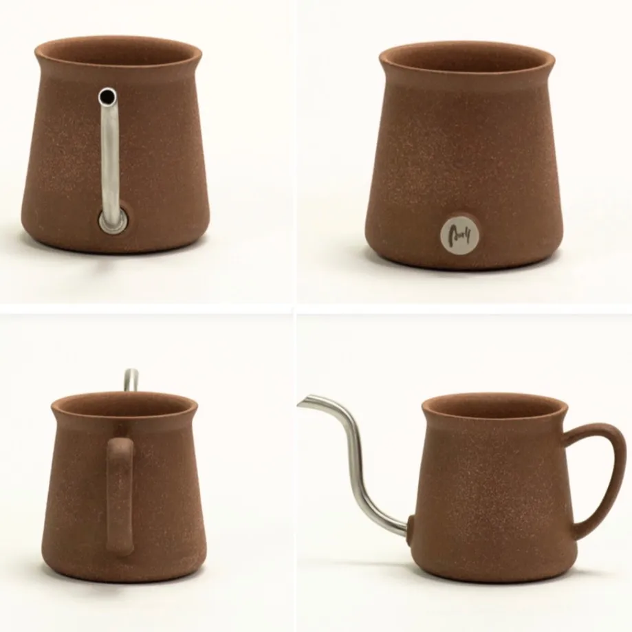 Aruli陶作坊x Kadou珈堂 老岩泥手沖壺  無釉手沖壺 700ml《vvcafe》 歷史價格詳細信息