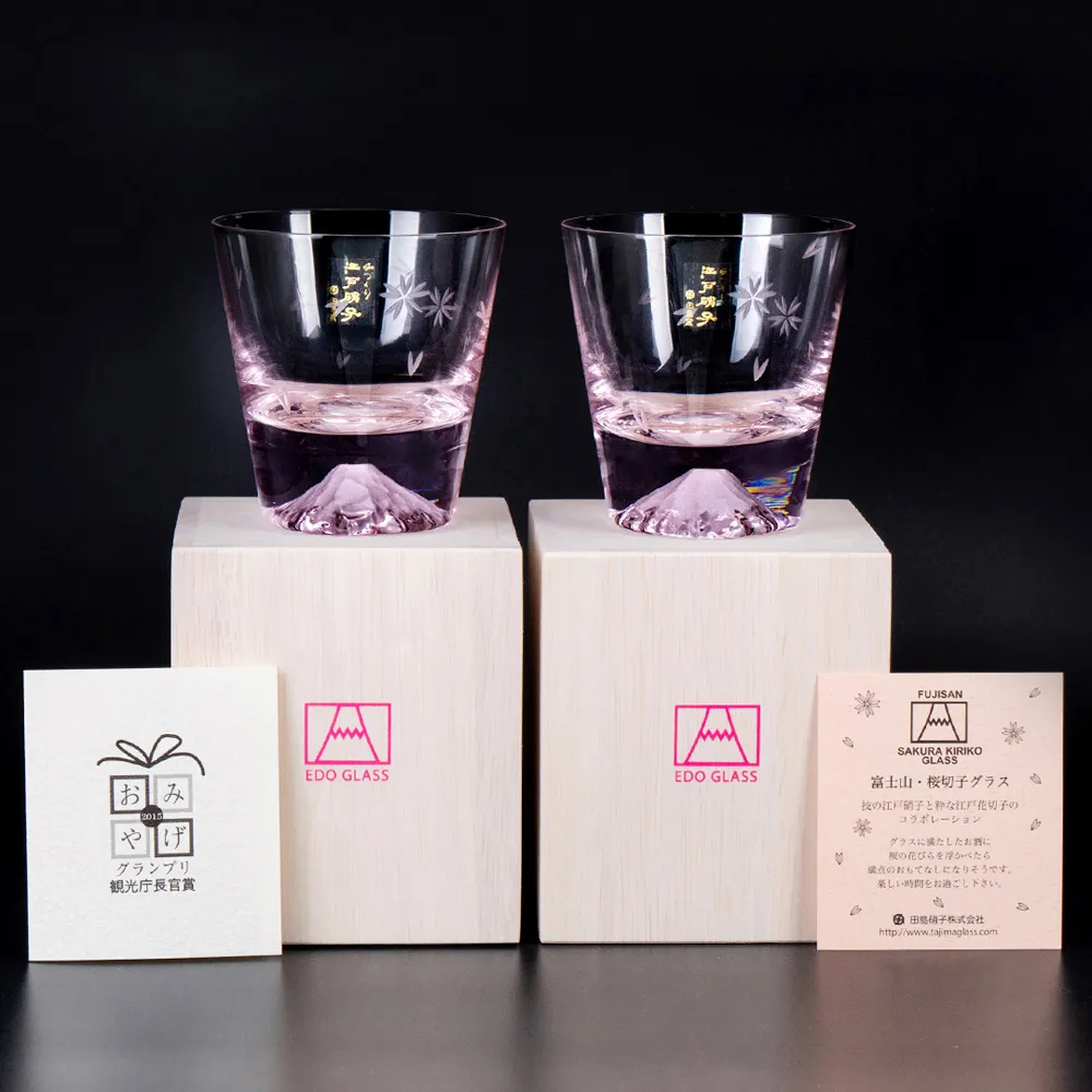【田島硝子】富士山杯 日本手工吹製威士忌粉櫻款x櫻花款對杯組 隨飲料變色 玻璃杯(TG21-015-2RPCS) 歷史價格詳細信息