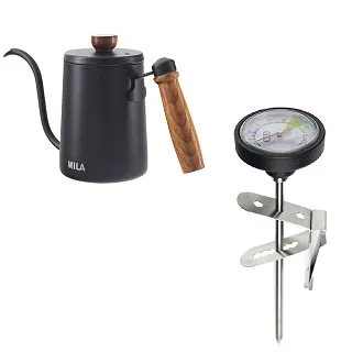 MILA木柄鶴嘴手沖壺350ml+溫度計 贈專用隔水墊 歷史價格詳細信息