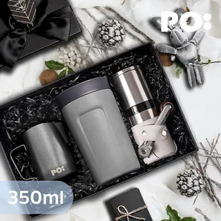 【PO:Selected】丹麥手沖咖啡三件禮盒組(咖啡壺-灰/玻璃杯350ml-黑/咖啡磨2.0) 歷史價格詳細信息