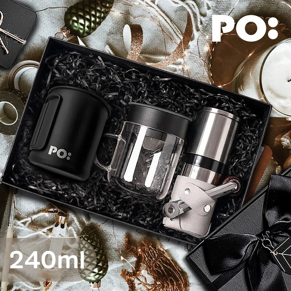 【PO:Selected】丹麥戶外手沖咖啡三件組(露營杯-黑/不銹鋼磨芯咖啡磨2.0/玻璃杯350ml-共4色) 歷史價格詳細信息