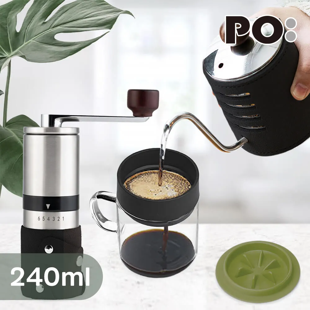 【PO:Selected】丹麥手沖咖啡三件組(手沖壺-灰/保溫胖胖杯450ml-共4色/咖啡磨2.0) 歷史價格詳細信息