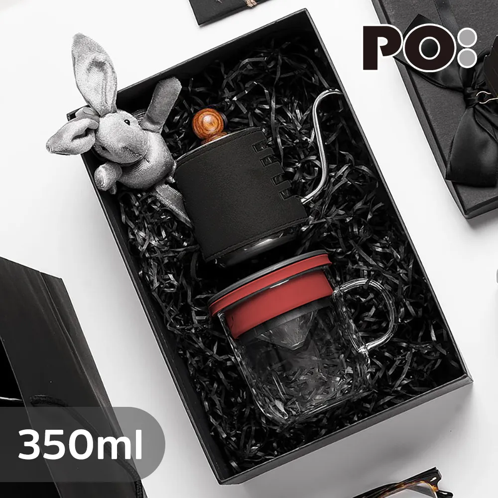 【PO:Selected】丹麥手沖咖啡禮盒組(手動不鏽鋼咖啡磨2.0/咖啡玻璃杯350ml-共4色) 歷史價格詳細信息