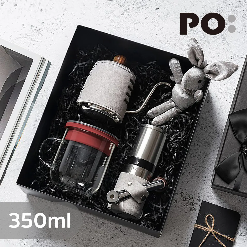 【PO:Selected】丹麥手沖咖啡三件禮盒組(咖啡壺-灰/玻璃杯350ml-黑/咖啡磨2.0) 歷史價格詳細信息
