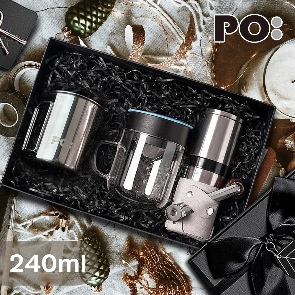 【PO:Selected】丹麥戶外手沖咖啡三件組(露營杯-黑/不銹鋼磨芯咖啡磨2.0/玻璃杯350ml-共4色) 歷史價格詳細信息