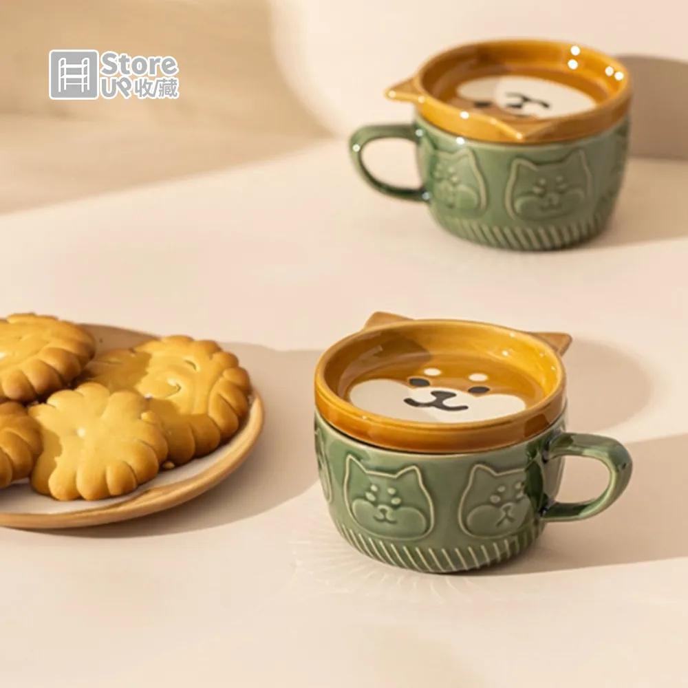 陶瓷馬克杯 貓咪杯 ????馬克杯附蓋 造型馬克杯 馬克杯子女帶蓋勺子咖啡杯陶瓷情侶款簡約家用喝水杯早餐牛奶茶杯 歷史價格詳細信息