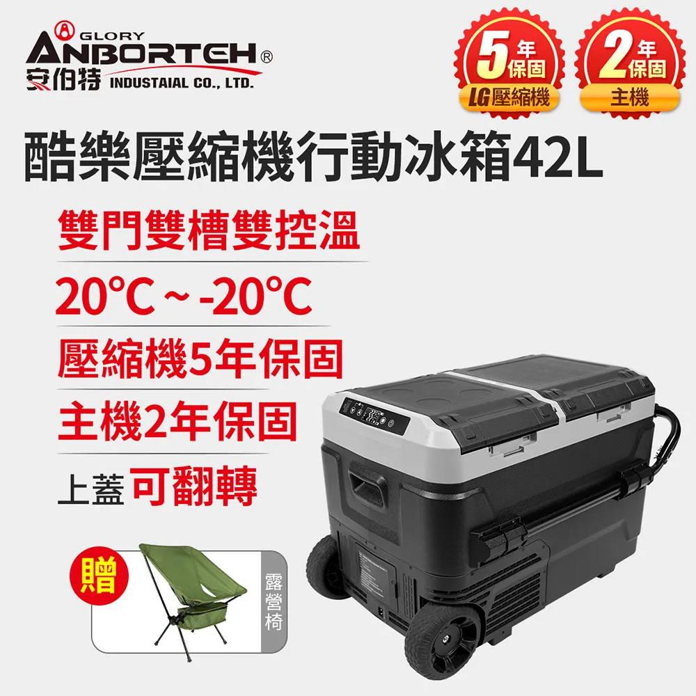 【酷樂】冰箱 雙門雙槽雙控溫壓縮機行動冰箱 42L ABT-E082(車麗屋) 歷史價格詳細信息