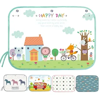 伸縮遮陽抗UV汽車窗簾 卡通防曬遮光布 吸盤遮陽簾-雪倫小舖 歷史價格詳細信息