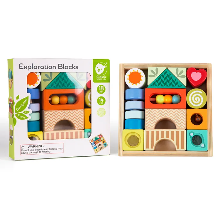 【德國 classic world 客來喜】幼兒趣味探索積木(手眼訓練) 經典木玩 CLA54174 歷史價格詳細信息