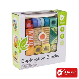 【德國 classic world 客來喜】幼兒趣味探索積木(手眼訓練) 經典木玩 CLA54174 歷史價格詳細信息