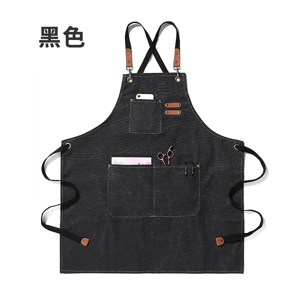 牛仔風工作圍裙 日式工業風 牛仔圍裙 工作 圍裙 工業風圍裙 廚房 圍裙 全棉帆布 歷史價格詳細信息