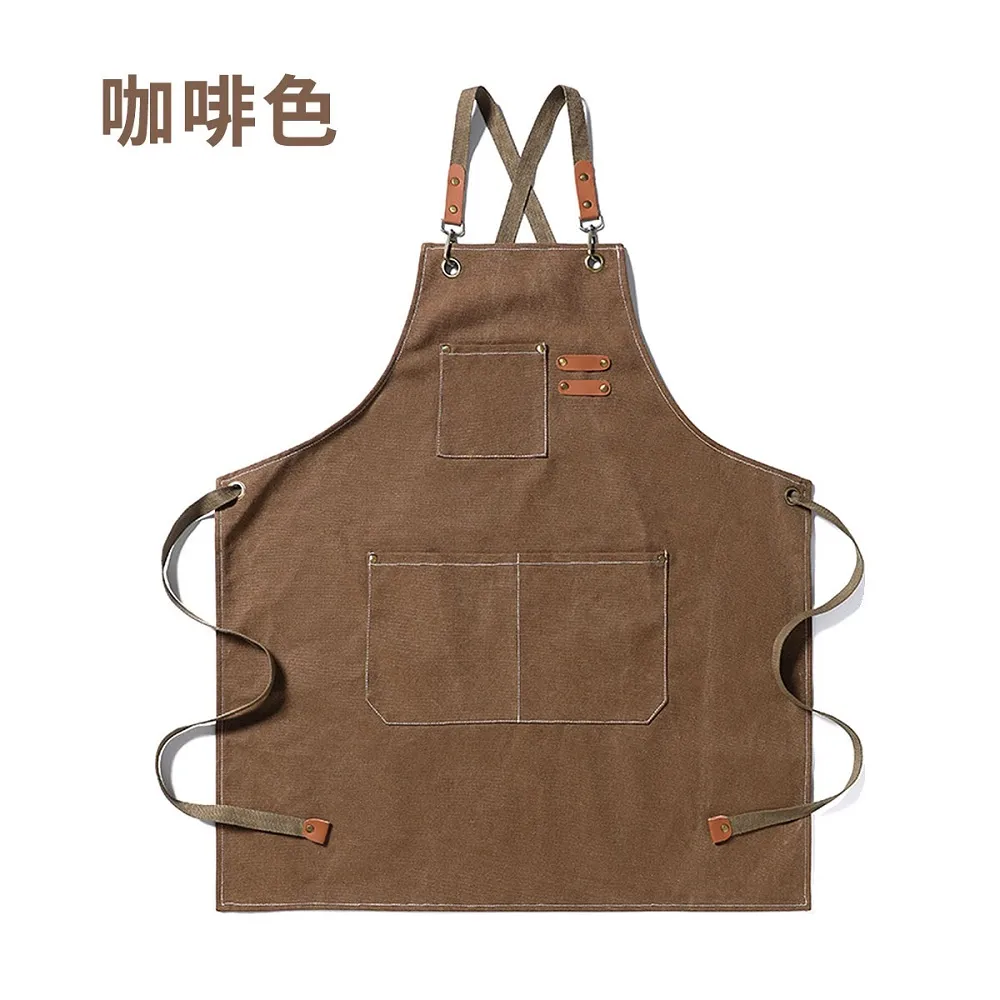 牛仔風工作圍裙 日式工業風 牛仔圍裙 工作 圍裙 工業風圍裙 廚房 圍裙 全棉帆布 歷史價格詳細信息
