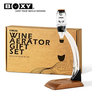 【BOXY】快速紅酒醒酒器 實木底盤 精緻禮盒套組 Wine Aerator Gift Box Set 歷史價格詳細信息