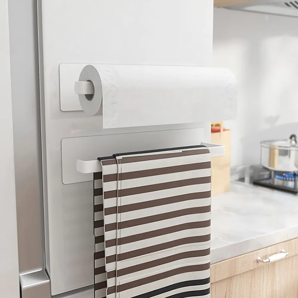 磁吸冰箱置物架壁掛收納廚房紙巾多功能家用捲紙保鮮膜掛架 歷史價格詳細信息