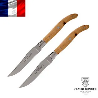法國【Claude Dozorme】Laguiole牛排雙刀組-黃銅刀枕+珍珠白壓克力柄 歷史價格詳細信息